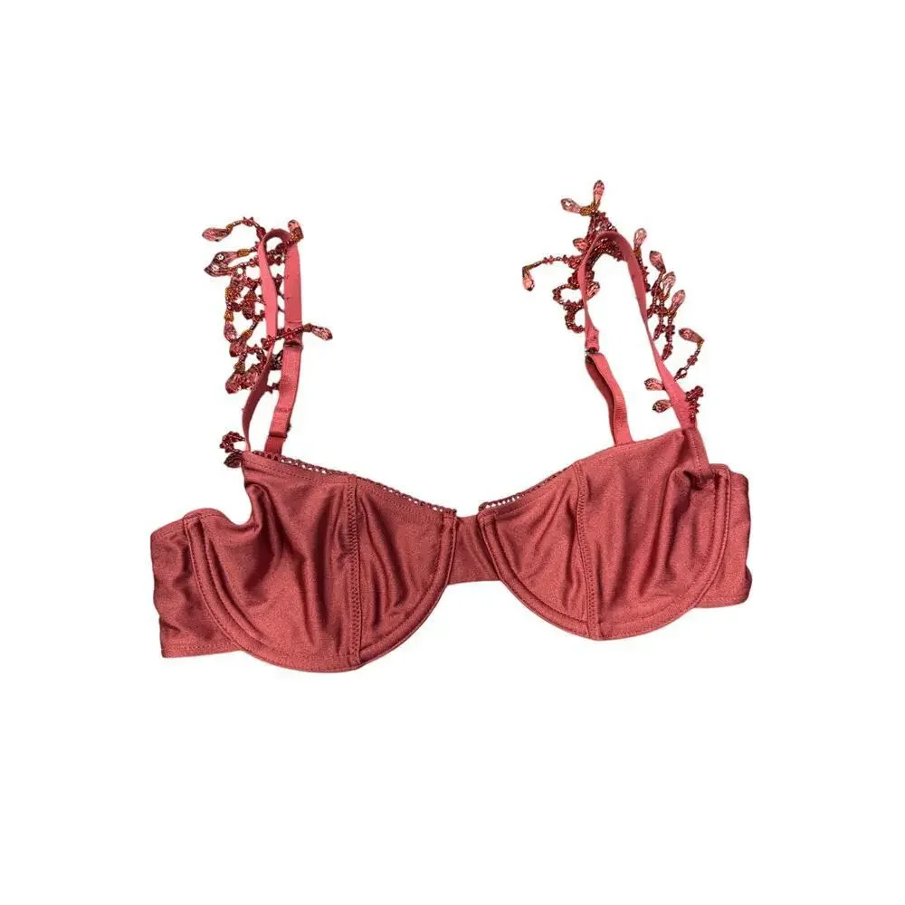 Frankies Bikinis x Sydney Sweeney Beaded Balconette Bikini Top – Size Small